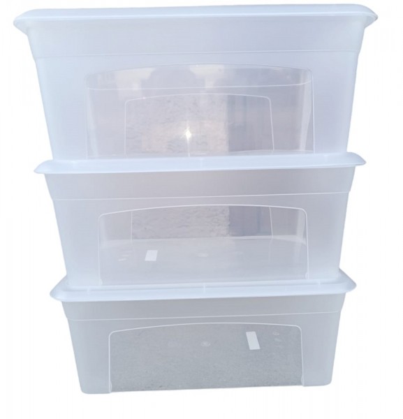 3 Stück Aufbewahrungsboxen Box Schrankbox mit Deckel 10 Liter Kunststoff